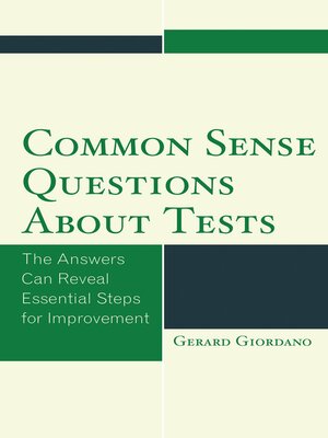 cover image of Common Sense Questions about Tests